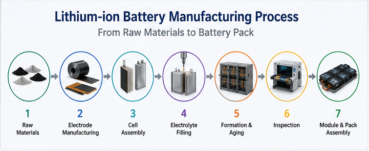 Battery Manufacturing Process Explained: From Raw Materials to Battery Pack