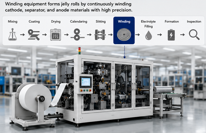 Battery winding equipment in the production line