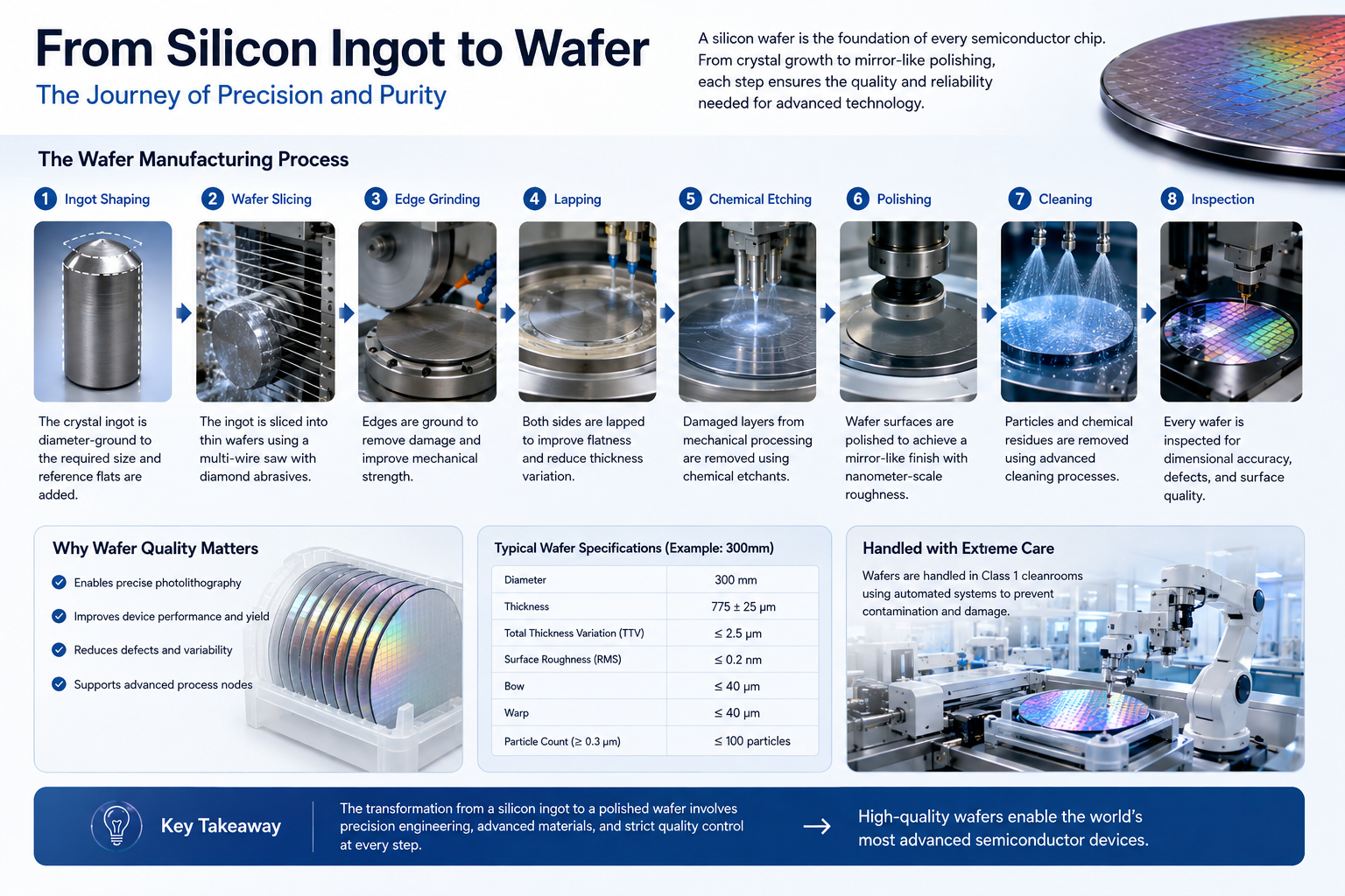 From silicon ingot to wafer