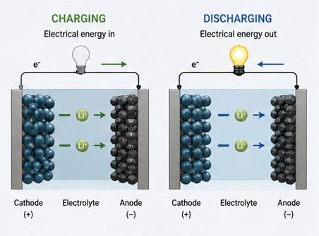 Lithium-ion Movement During Charging and Discharging