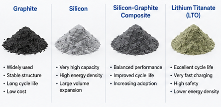 Common anode materials
