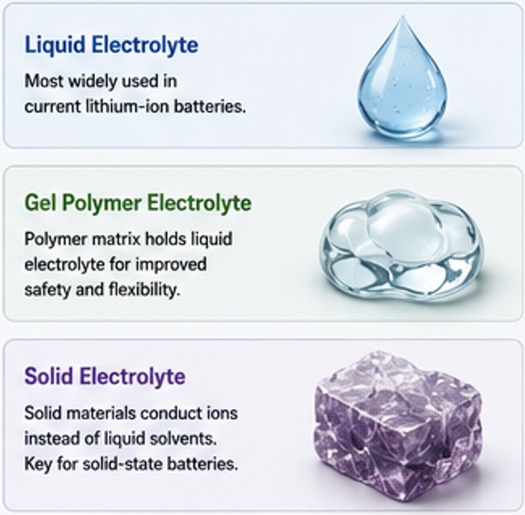 Type of battery electrolyte