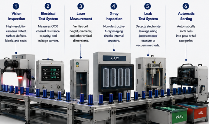Main components of a battery inspection line