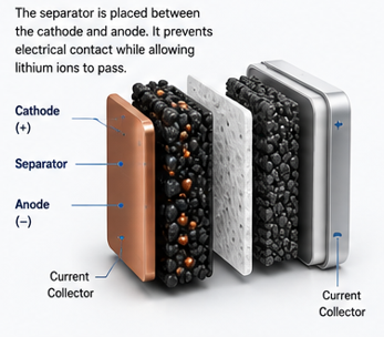 Separator in a lithium-ion battery