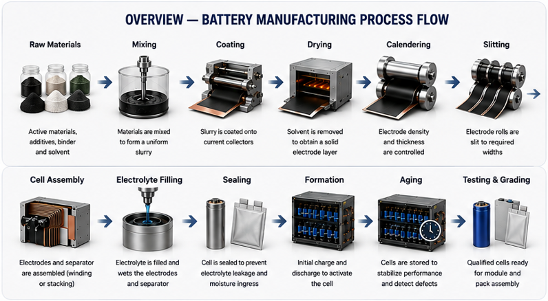 Overview-battery manufacturing process flow