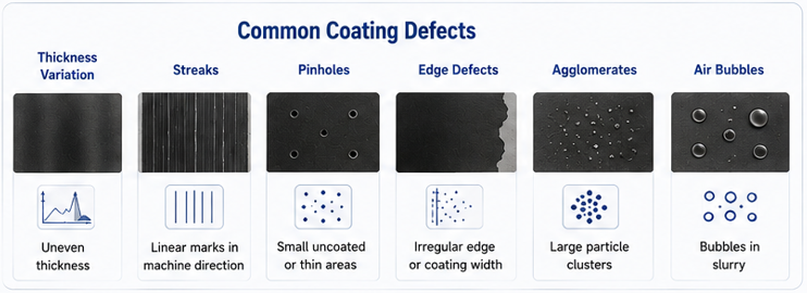 Battery_Electrode coating_Common coating defects