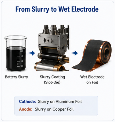 Battery_Electrode coating_From slurry to wet electrode