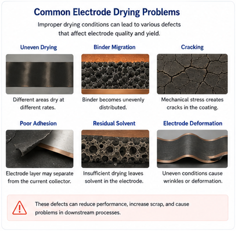Battery_Electrode drying_Common electrode drying problems