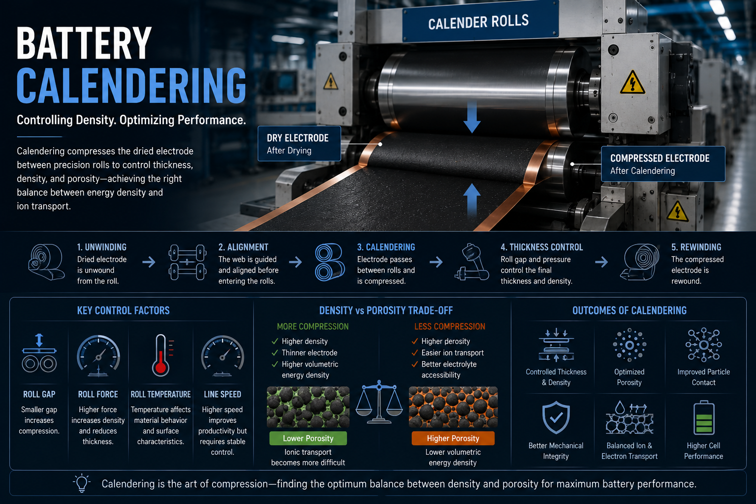 Battery calendering