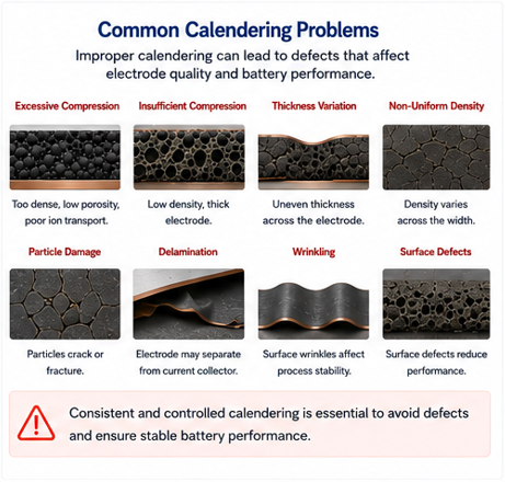 Battery calendering_Common calendering problems