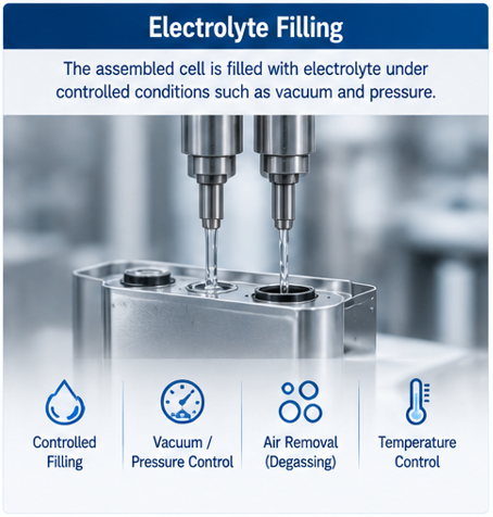 Battery Cell assembly explained_Electrolyte filling