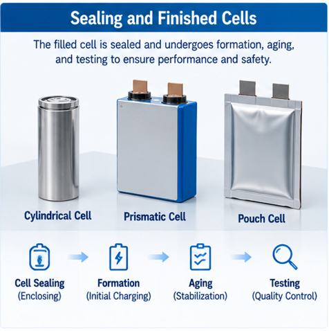 Battery Cell assembly explained_Sealing and finished cells