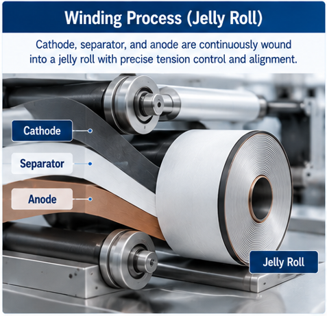 Battery Cell assembly explained_Winding process(Jelly roll)