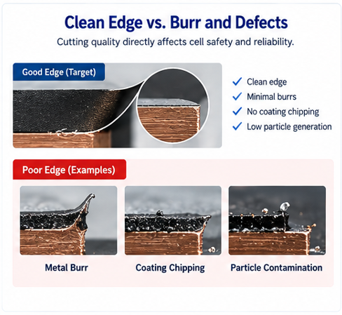 Battery Electrode Notching_Clean edge vs. burr and defects