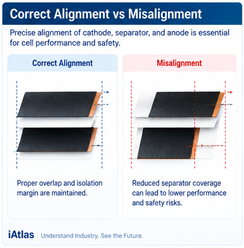 Battery Electrode Winding explained_Correct alignment vs. misalignment