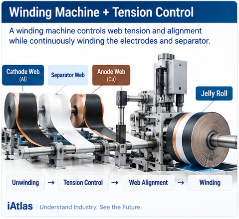 Battery Electrode Winding explained_Winding machine, tension control