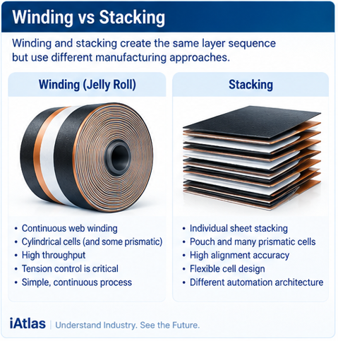 Battery Electrode Winding explained_Winding vs. stacking