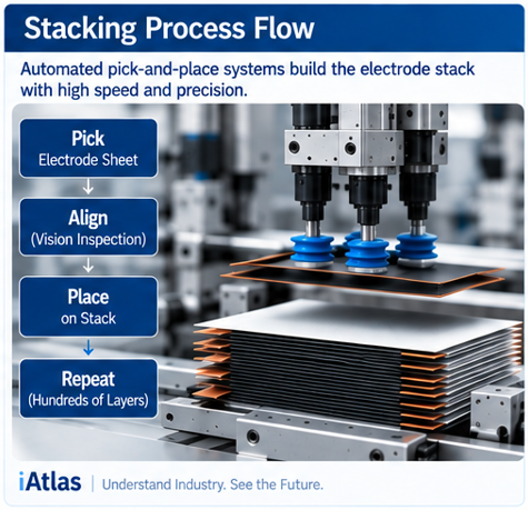 Battery Electrode Stacking explained_Stacking Process Flow