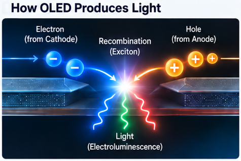 How OLED produces light