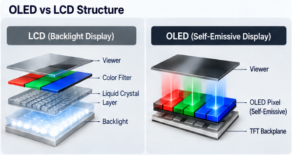 OLED vs. LCD Structure